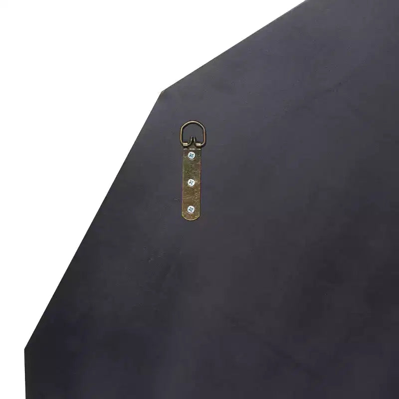 Miroir mural Starburst Glam Wood, grand rond argenté, cadre MDF