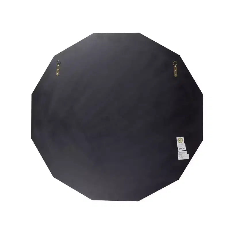 Miroir mural Starburst Glam Wood, grand rond argenté, cadre MDF