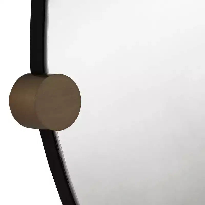 Miroir mural oblong 29" x 36", finition champagne avec 3 patères en bois