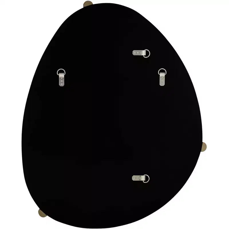 Miroir mural oblong 29" x 36", finition champagne avec 3 patères en bois