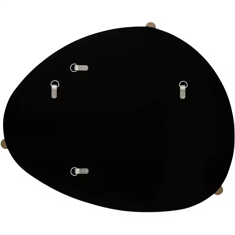 Miroir mural oblong 29" x 36", finition champagne avec 3 patères en bois