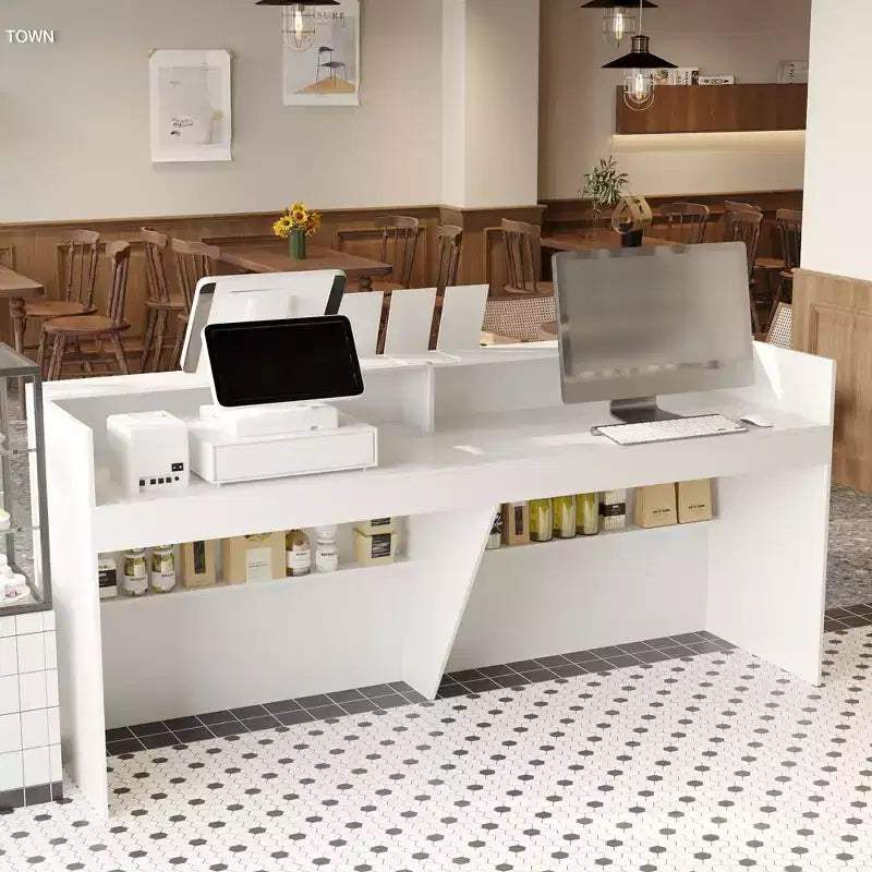 Comptoir de réception moderne blanc, Bureau d'accueil