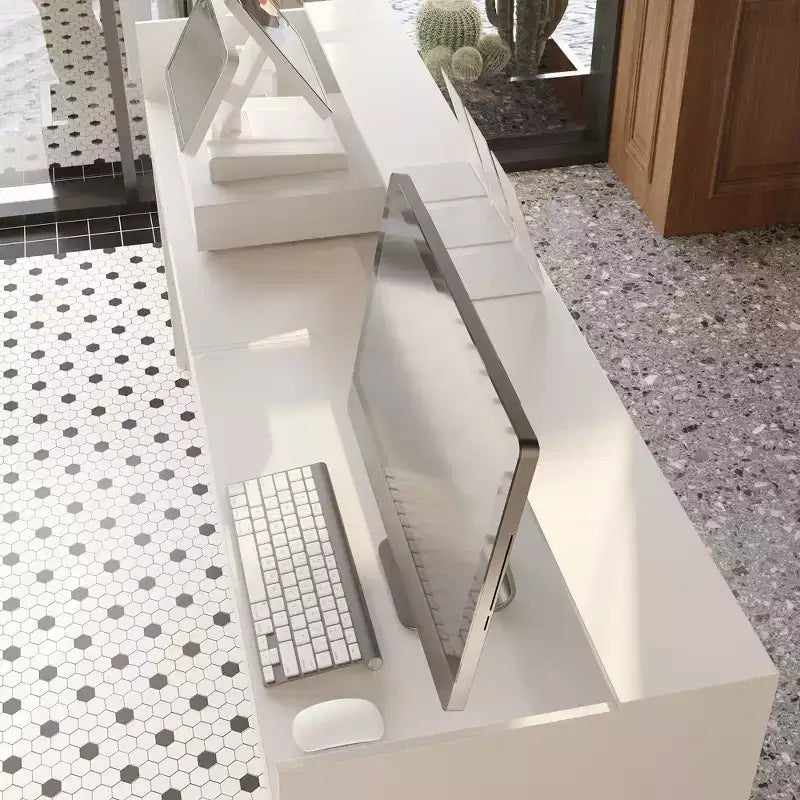 Comptoir de réception moderne blanc, Bureau d'accueil