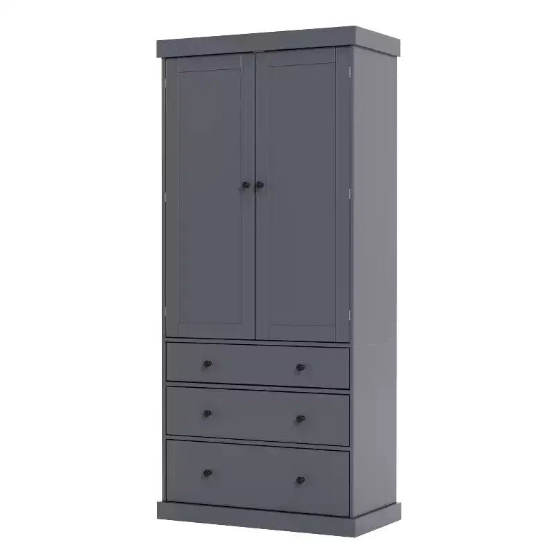 Meuble de rangement de cuisine autoportant, 3 étagères réglables, 3 tiroirs, 8 étagères de porte
