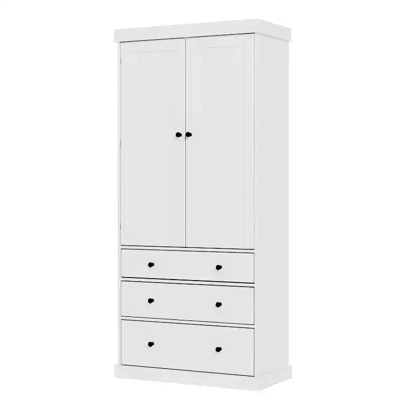 Meuble de rangement de cuisine autoportant, 3 étagères réglables, 3 tiroirs, 8 étagères de porte