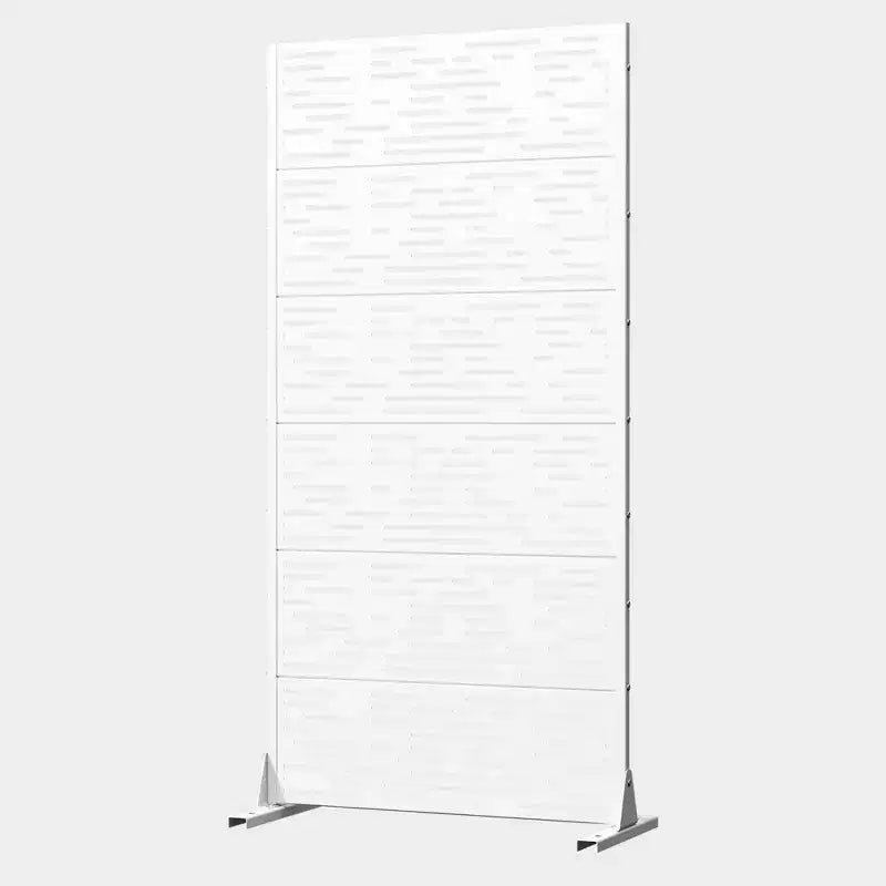Paravent de confidentialité extérieur 72x35", blanc, séparateur pliant en 6 pièces pour jardin et terrasse