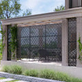 Écran d'intimité 72" pour séparateur de pièce à cadre galvanisé, clôture de jardin autoportante, noir