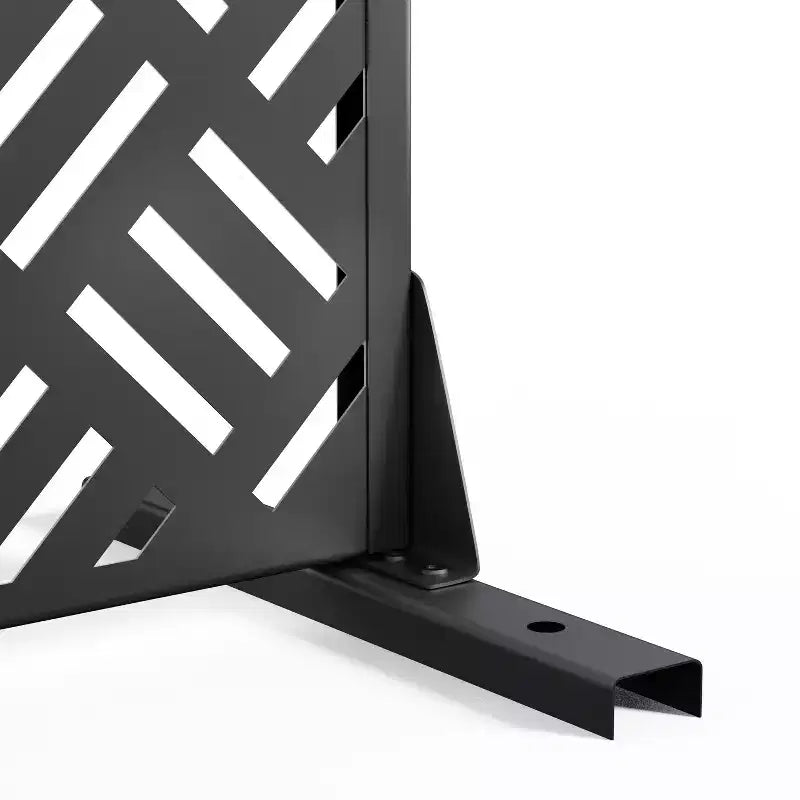 Écran d'intimité 72" pour séparateur de pièce à cadre galvanisé, clôture de jardin autoportante, noir
