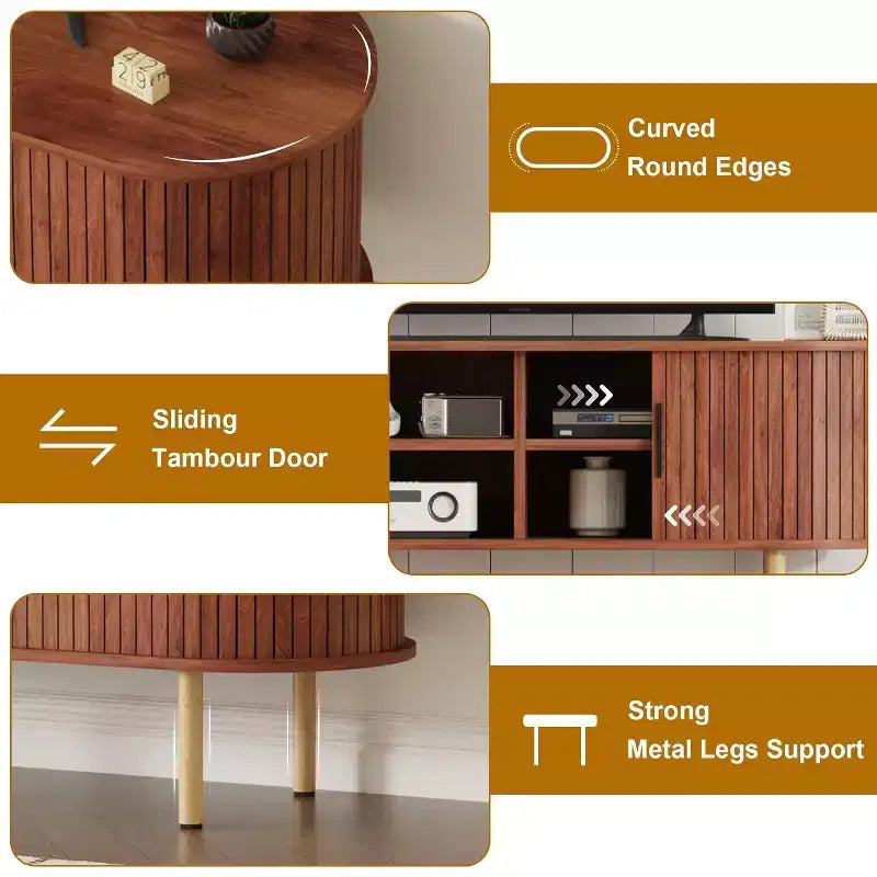 Meuble TV 65", Meuble de Rangement Moderne pour Salon, Couloir, Chambre à Coucher