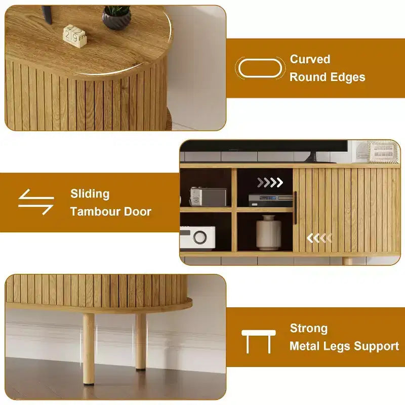 Meuble TV 65", Meuble de Rangement Moderne pour Salon, Couloir, Chambre à Coucher