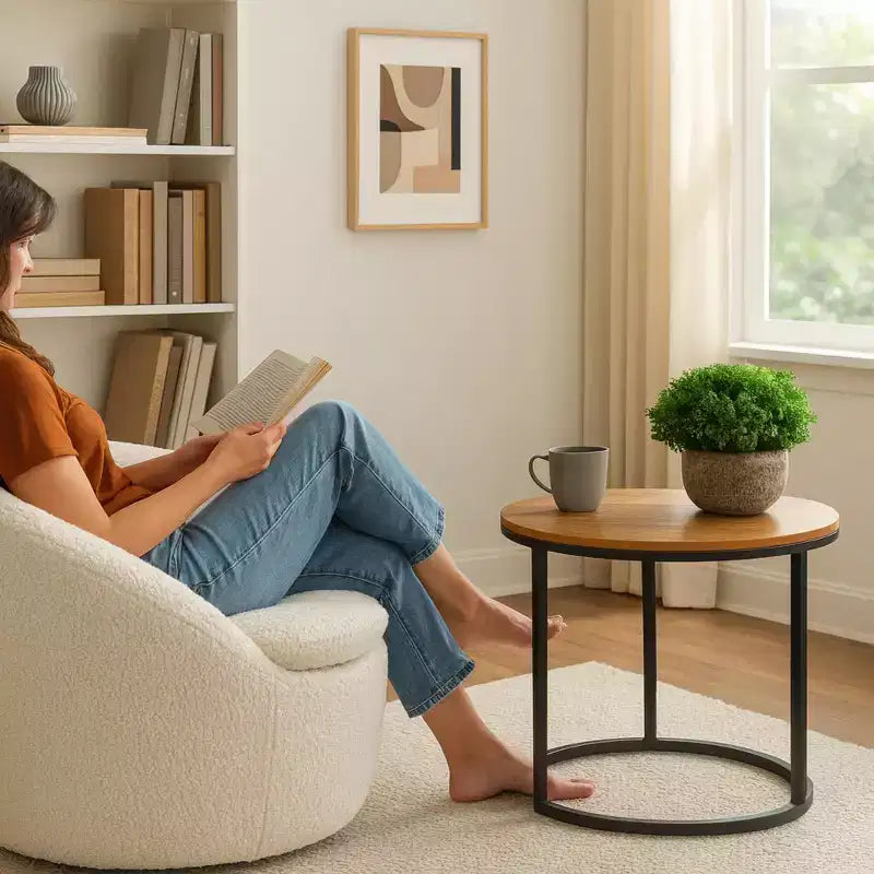 Fauteuil d'appoint moderne en tissu bouclette avec base pivotante à 360° et assise rembourrée, blanc