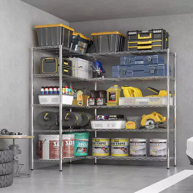 Étagère de rangement en acier à 5 niveaux, réglable en hauteur, très résistante