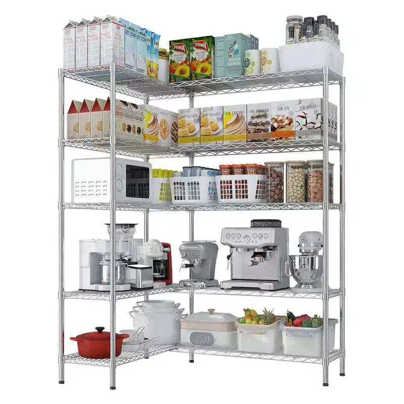 Étagère de rangement en acier à 5 niveaux, réglable en hauteur, très résistante