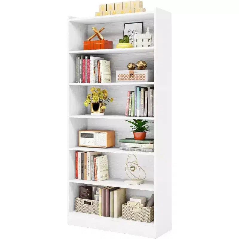 Bibliothèque de 198 cm de haut, étagère à livres moderne à 7 niveaux avec étagères ouvertes