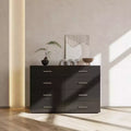 Commode noire 8 tiroirs, 120 cm de large