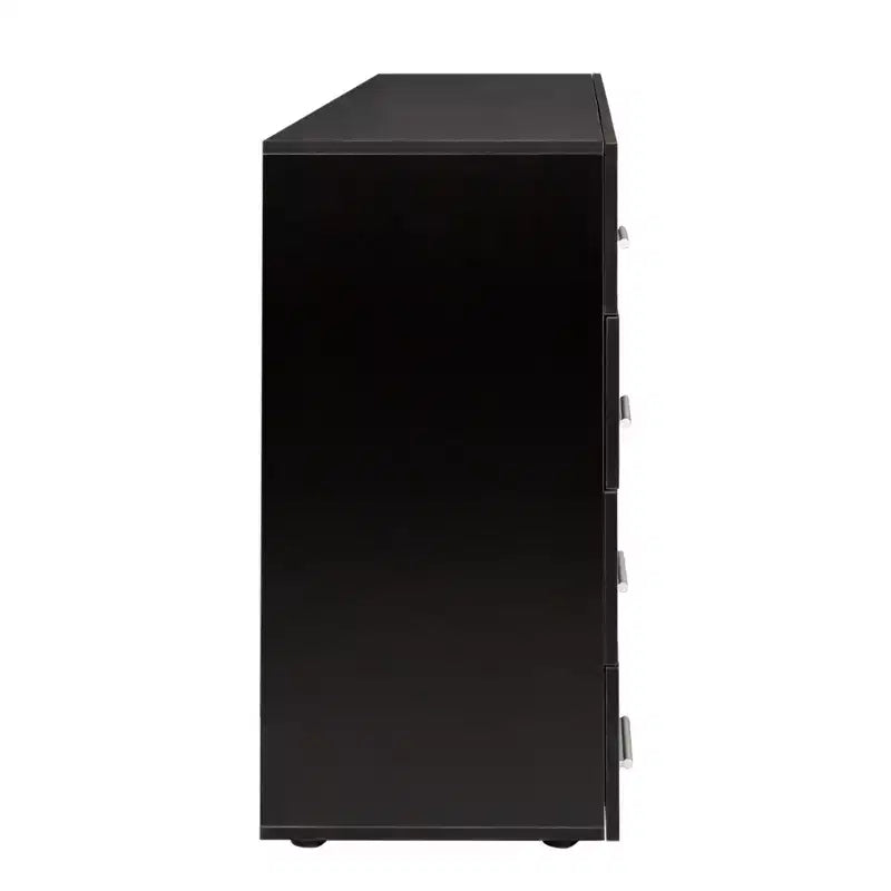 Commode noire 8 tiroirs, 120 cm de large