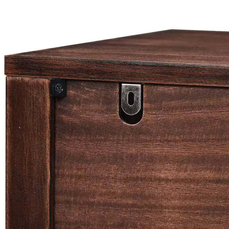 Table de chevet en MDF marron à 2 tiroirs, 75 cm de large