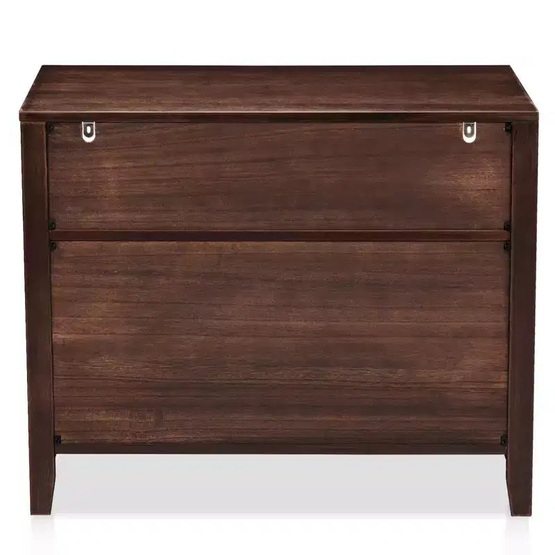 Table de chevet en MDF marron à 2 tiroirs, 75 cm de large