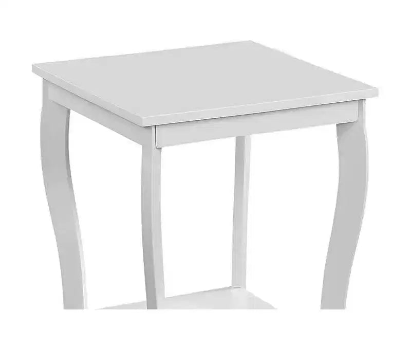 Table d'appoint carrée avec étagères à deux niveaux, table d'appoint de style transitoire pour salon