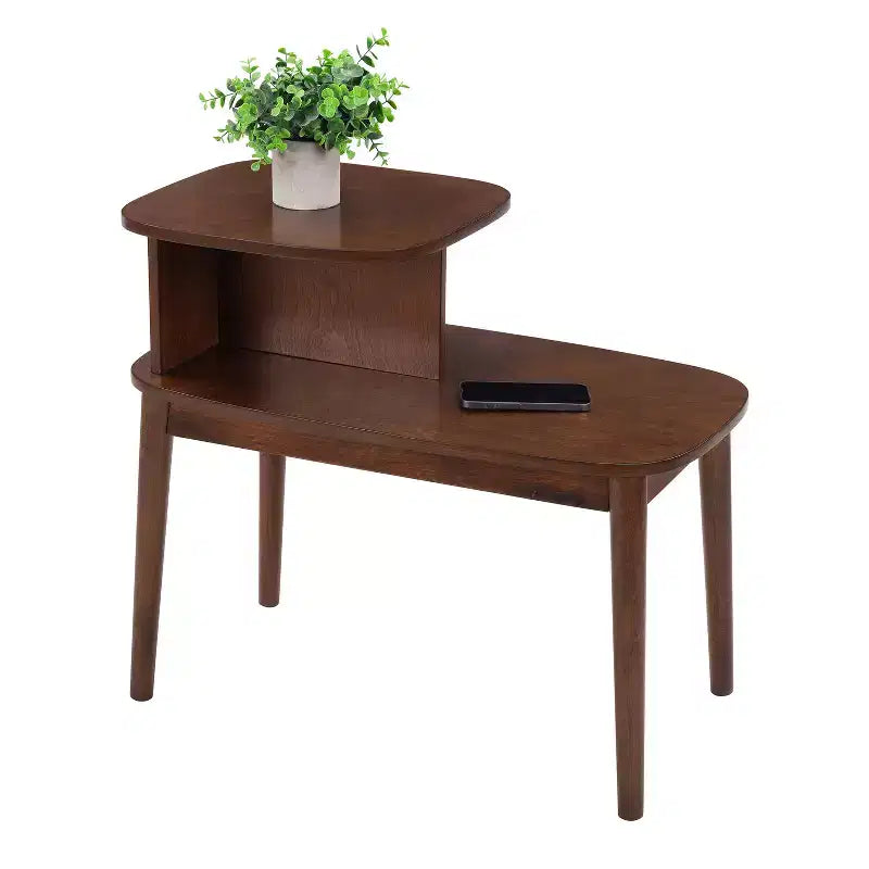 Table d'appoint avec tiroir et étagère coulissante, plateau en faux marbre blanc, finition noire