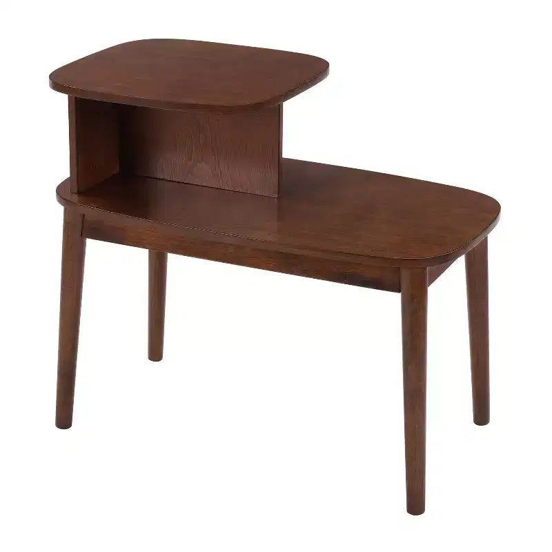 Table d'appoint avec tiroir et étagère coulissante, plateau en faux marbre blanc, finition noire