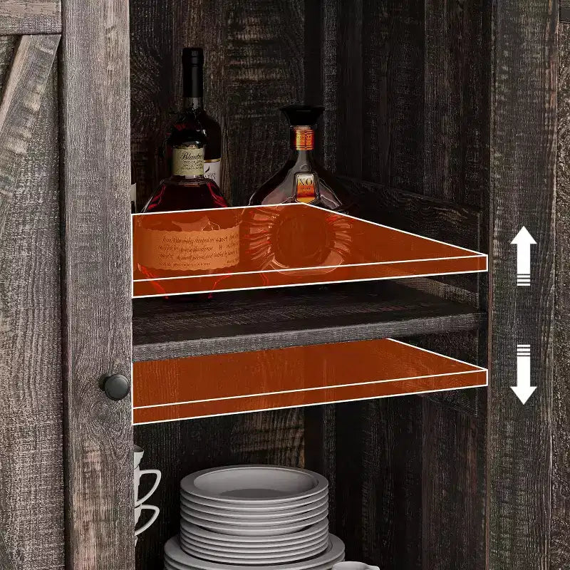 Buffet de ferme de 60 po avec 2 placards et une étagère ouverte
