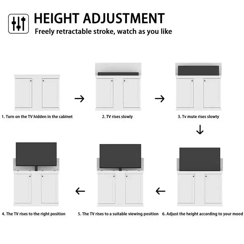 Station de jeu Smart Lift, hauteur réglable, double gestion des câbles, pour écrans 50"