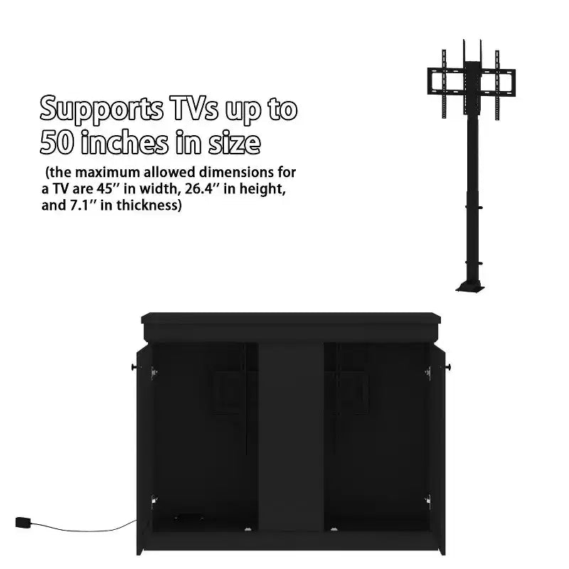 Station de jeu Smart Lift, hauteur réglable, double gestion des câbles, pour écrans 50"