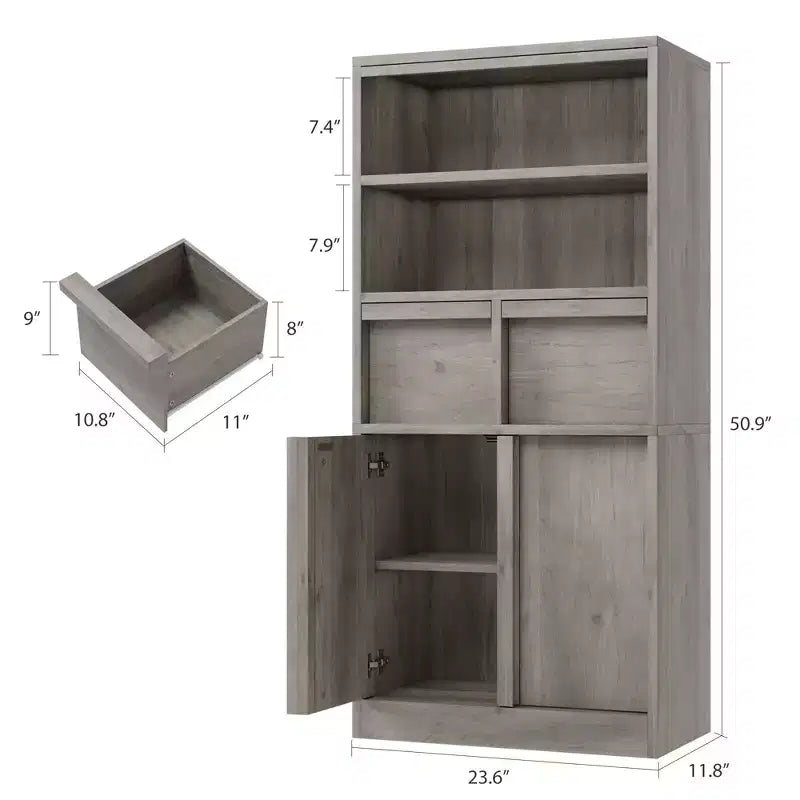 Meuble de salle de bain avec portes et tiroirs, meuble de rangement sur pied, meuble de rangement haut pour salle de bain, salon, cuisine, garde-manger