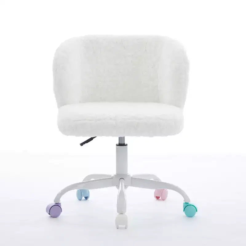 Fauteuil de bureau en velours avec piètement en métal doré, chaise de bureau pivotante à hauteur réglable