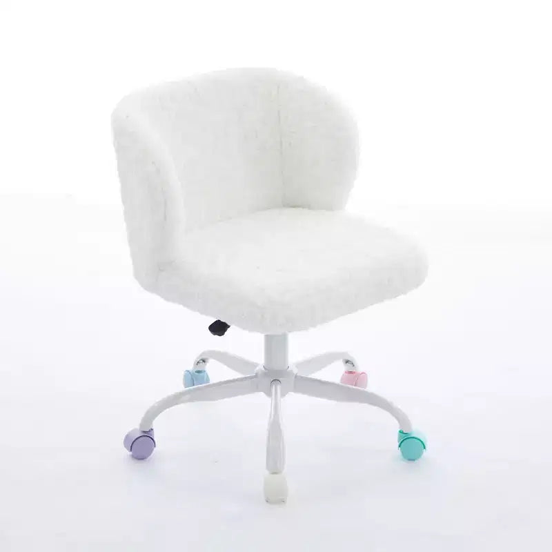 Fauteuil de bureau en velours avec piètement en métal doré, chaise de bureau pivotante à hauteur réglable