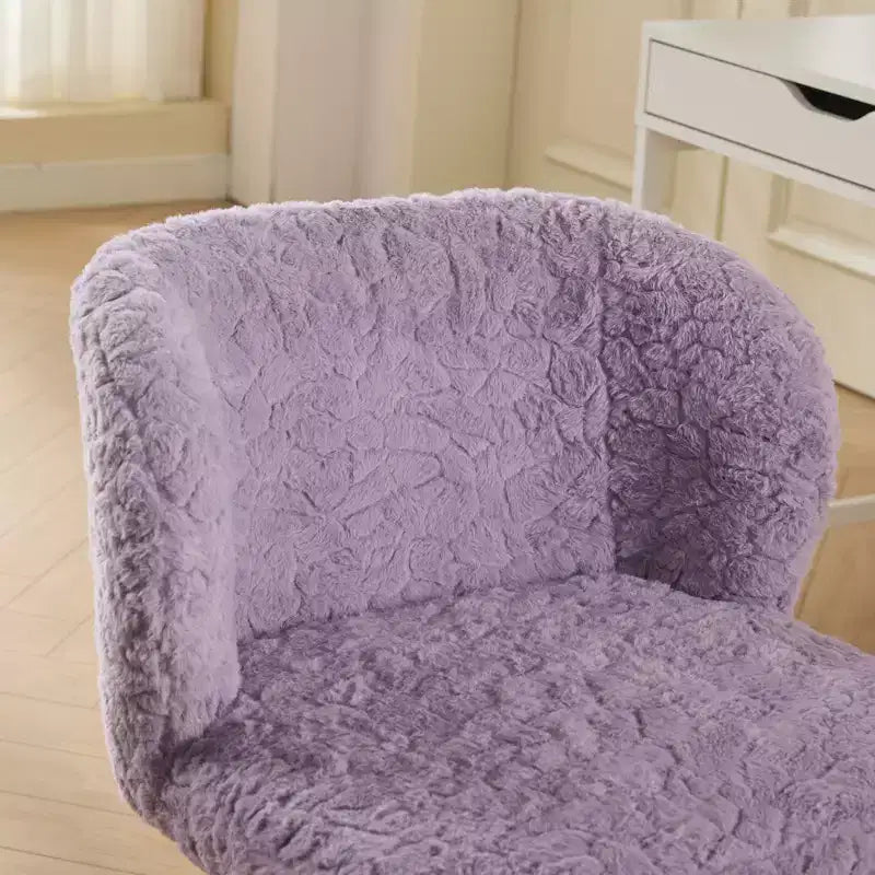 Fauteuil de bureau en velours avec piètement en métal doré, chaise de bureau pivotante à hauteur réglable