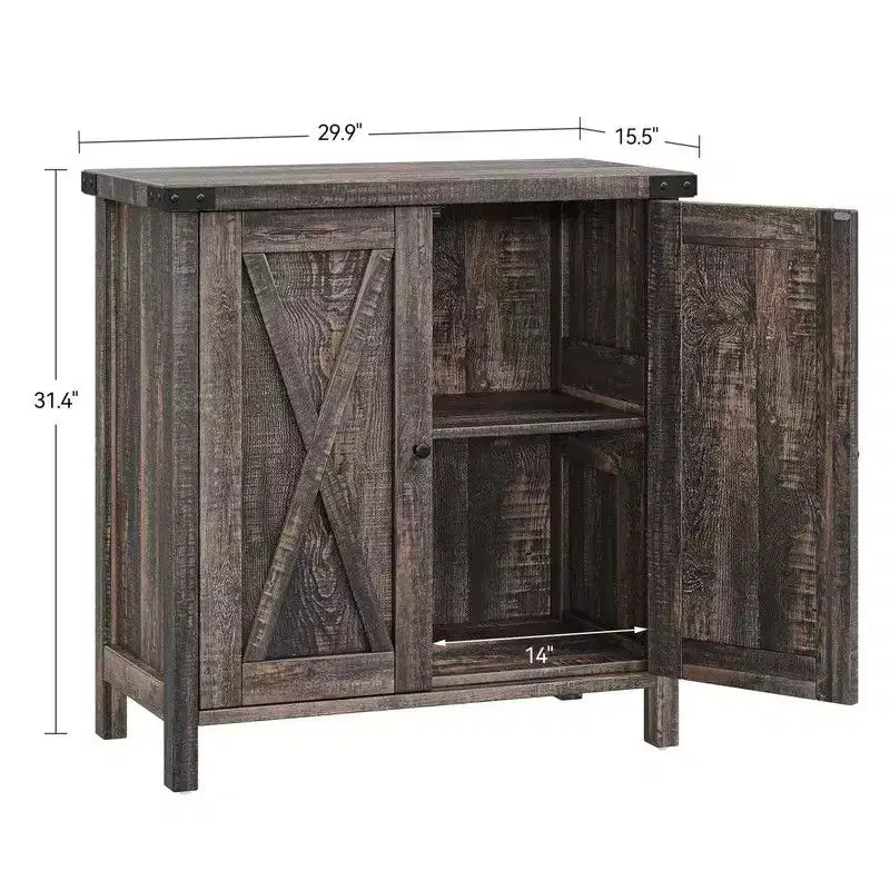 Meuble de rangement de ferme 15,7 x 30 x 31,5, Buffet avec 2 portes et étagères réglables
