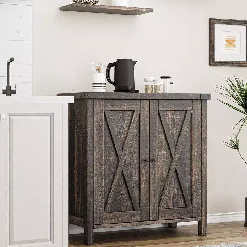 Meuble de rangement de ferme 15,7 x 30 x 31,5, Buffet avec 2 portes et étagères réglables