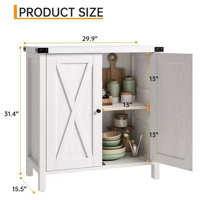 Meuble de rangement de ferme 15,7 x 30 x 31,5, Buffet avec 2 portes et étagères réglables