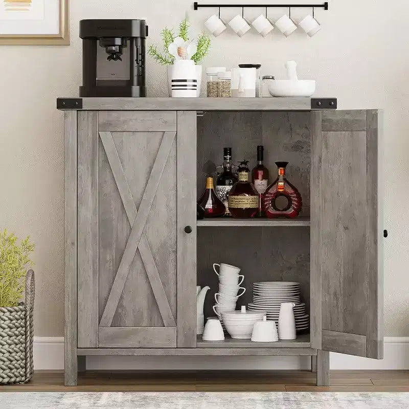 Meuble de rangement de ferme 15,7 x 30 x 31,5, Buffet avec 2 portes et étagères réglables
