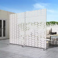 Panneau Paravent Autoportant, Acier Galvanisé Blanc pour Balcon Extérieur Patio Jardin Séparateur de Pièce