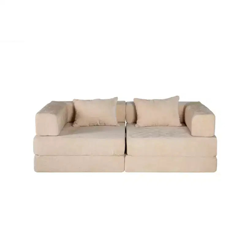 Canapé-lit convertible avec cadre fixe Causeuses modulaires sans ossature Tissu chenille