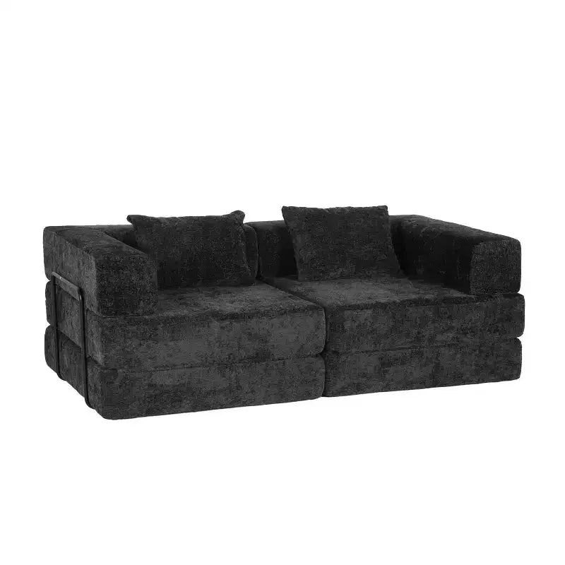 Canapé-lit convertible avec cadre fixe Causeuses modulaires sans ossature Tissu chenille