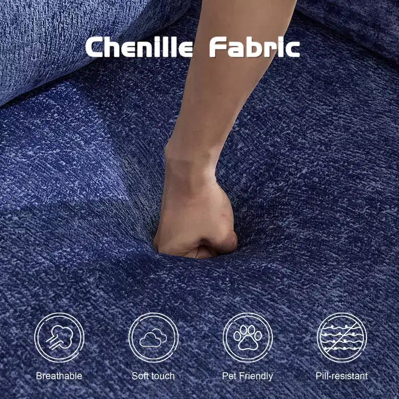 Canapé-lit convertible avec cadre fixe Causeuses modulaires sans ossature Tissu chenille