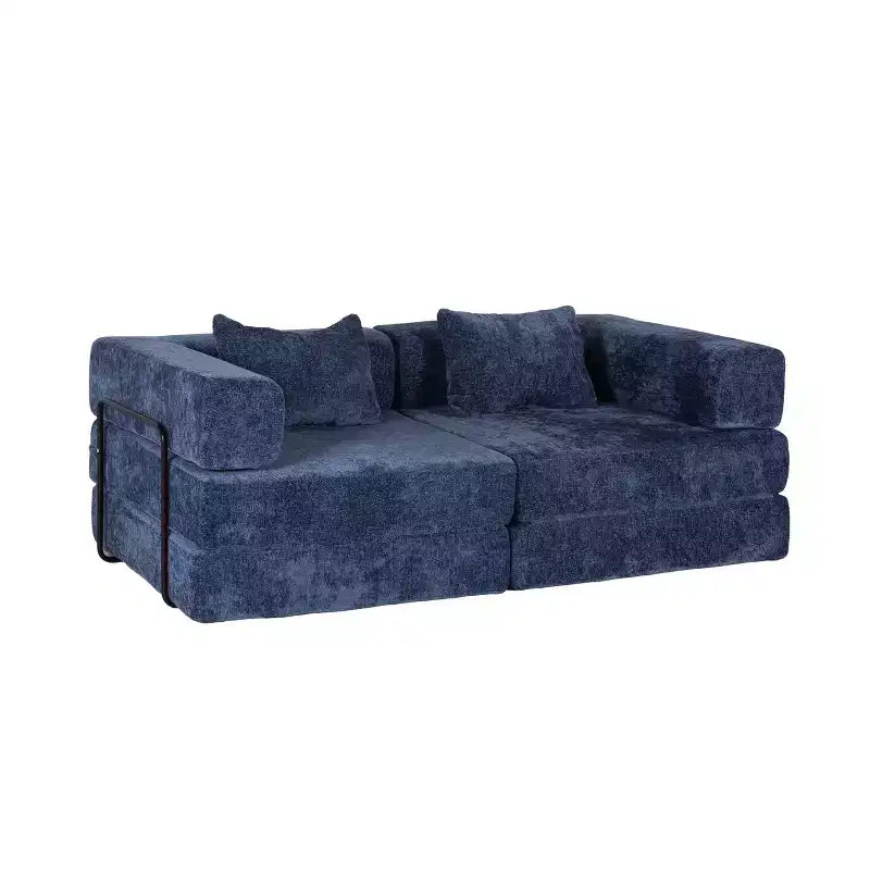 Canapé-lit convertible avec cadre fixe Causeuses modulaires sans ossature Tissu chenille