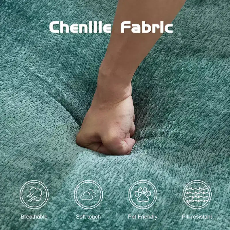 Canapé-lit convertible avec cadre fixe Causeuses modulaires sans ossature Tissu chenille