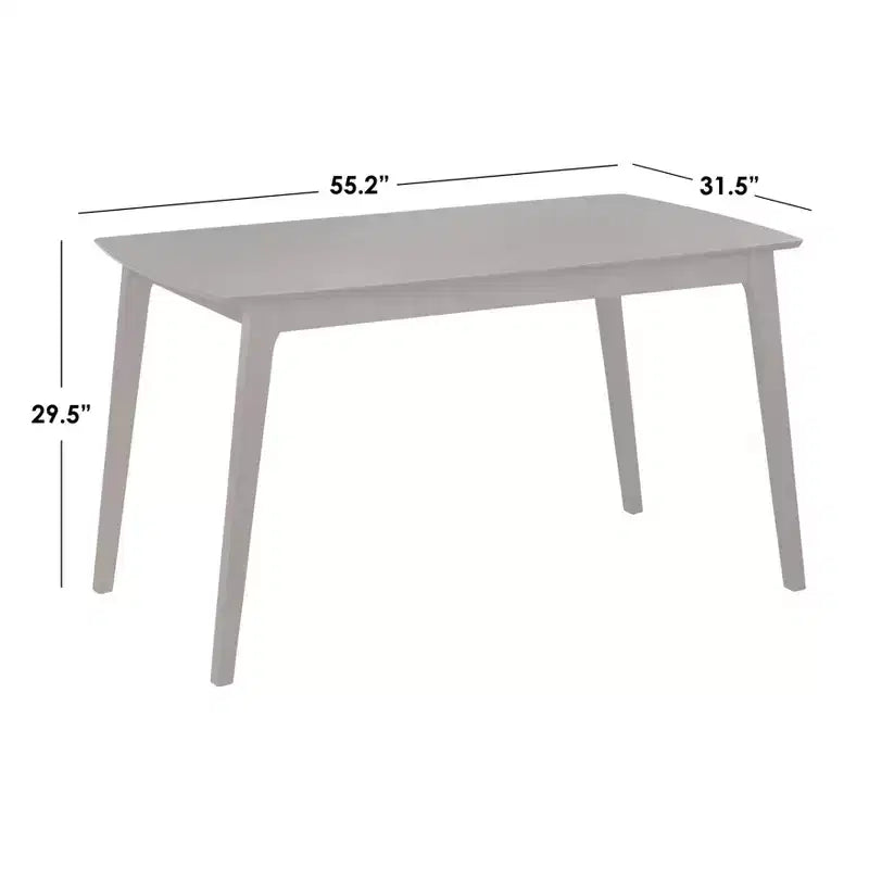 Table de salle à manger rectangulaire en hêtre massif, style Mid-Century Modern, noyer, 6 places