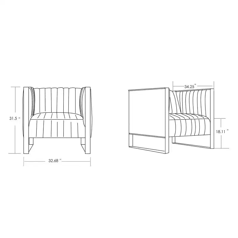 Fauteuils d'appoint en velours avec finition dorée, lot de 2, noir, aucun assemblage requis