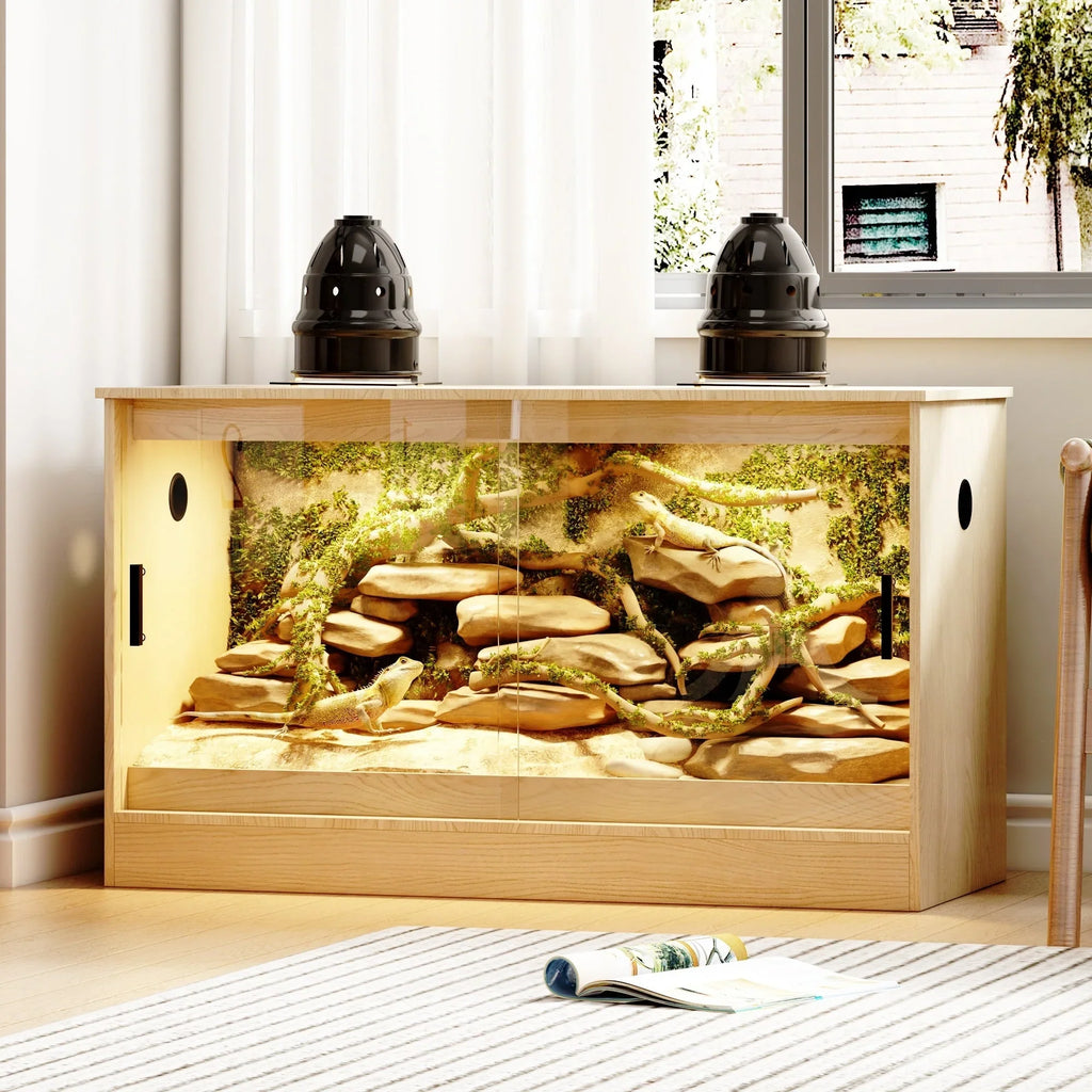 Habitat pour reptiles - Terrarium spacieux pour lézards, serpents et plus - 47,2