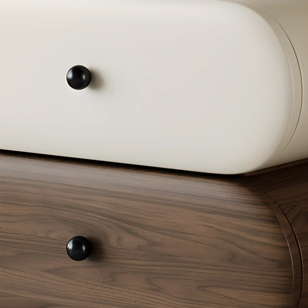 Table de chevet moderne bicolore avec tiroirs de rangement