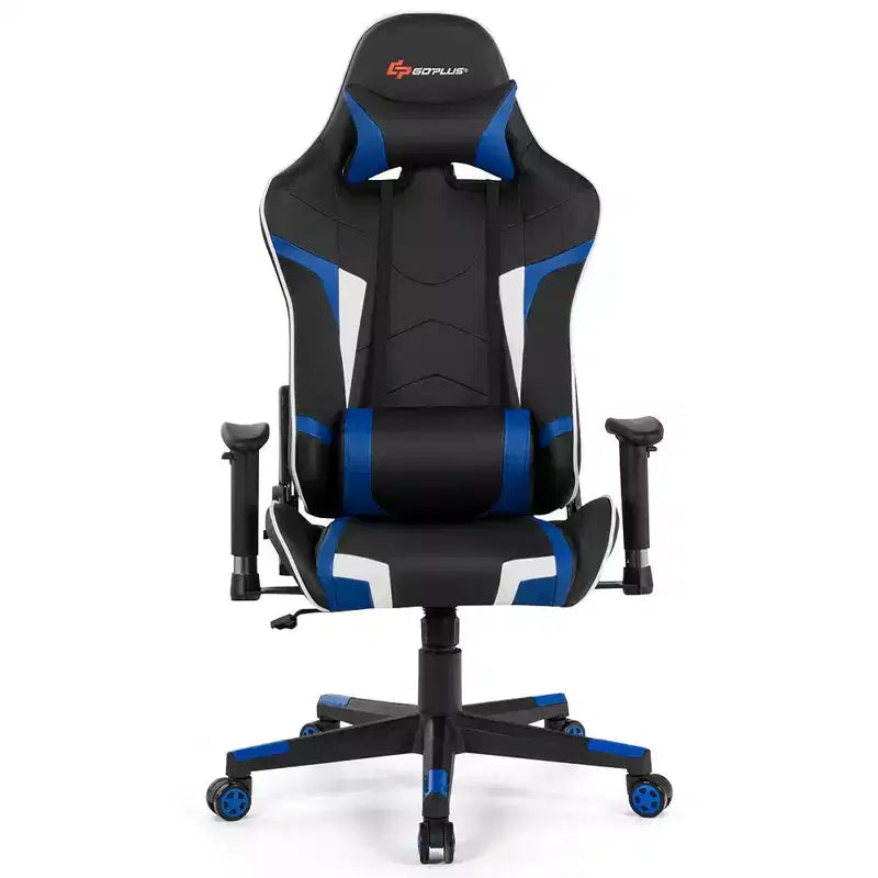 Fauteuil de bureau gaming massant, inclinable, pivotant, style course, avec soutien lombaire
