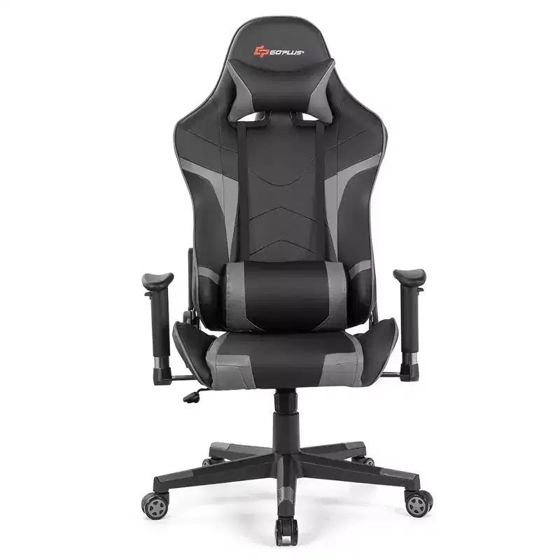 Fauteuil de bureau gaming massant, inclinable, pivotant, style course, avec soutien lombaire