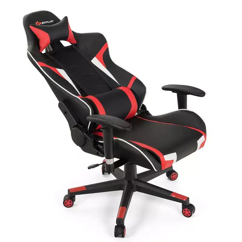 Fauteuil de bureau gaming massant, inclinable, pivotant, style course, avec soutien lombaire