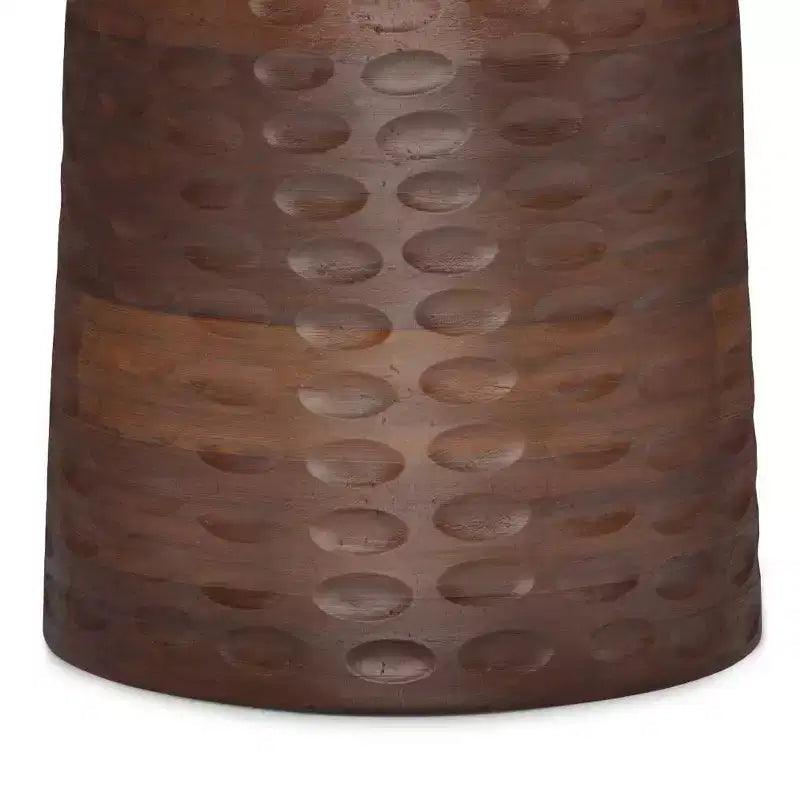 Table d'appoint ronde en bois de manguier, noire, 45 cm